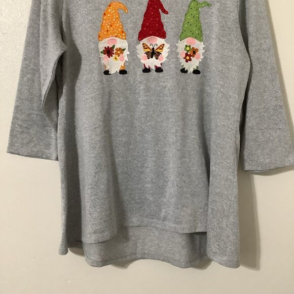 Autumn Fall Gnome Wearable Art Novelty Patchwork Oversized Lagenlook Top L - Picture 3 of 8